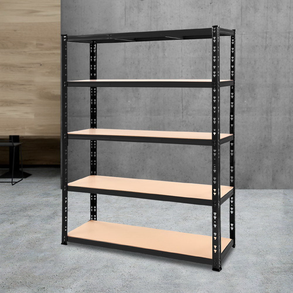 Giantz 1.8M Industrial Garage Shelving Rack Black
