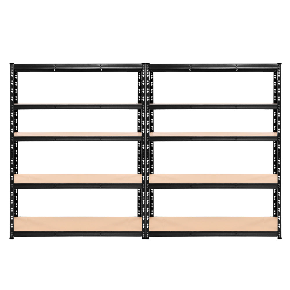 Giantz 2.4Mx1.8M Industrial Garage Shelving Rack Matt Black