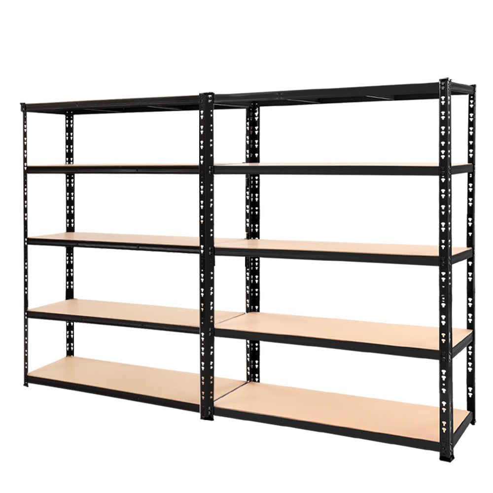 Giantz 2.4Mx1.8M Industrial Garage Shelving Rack Matt Black