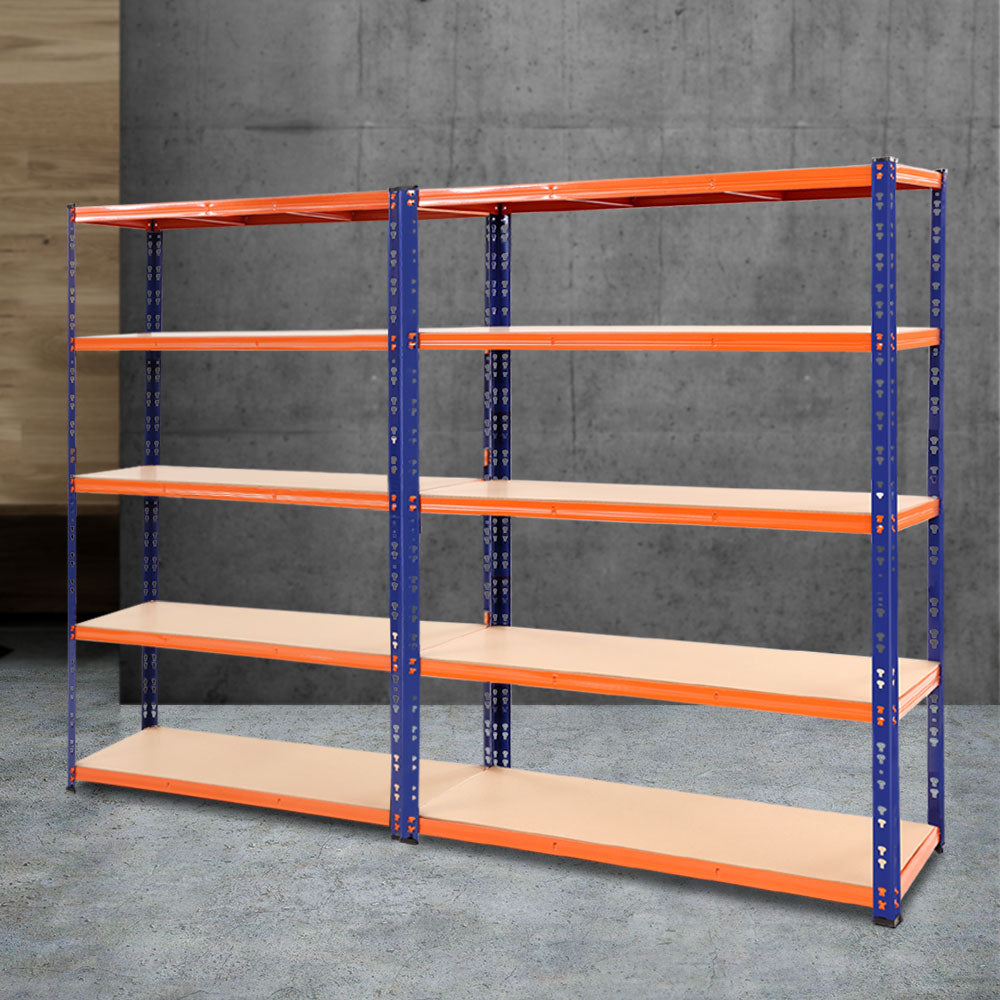 Giantz 2.4Mx1.8M Garage Shelving Rack Blue Adjustable Heavy-Duty