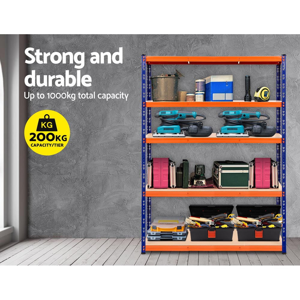 Giantz 2.4Mx1.8M Garage Shelving Rack Blue Adjustable Heavy-Duty