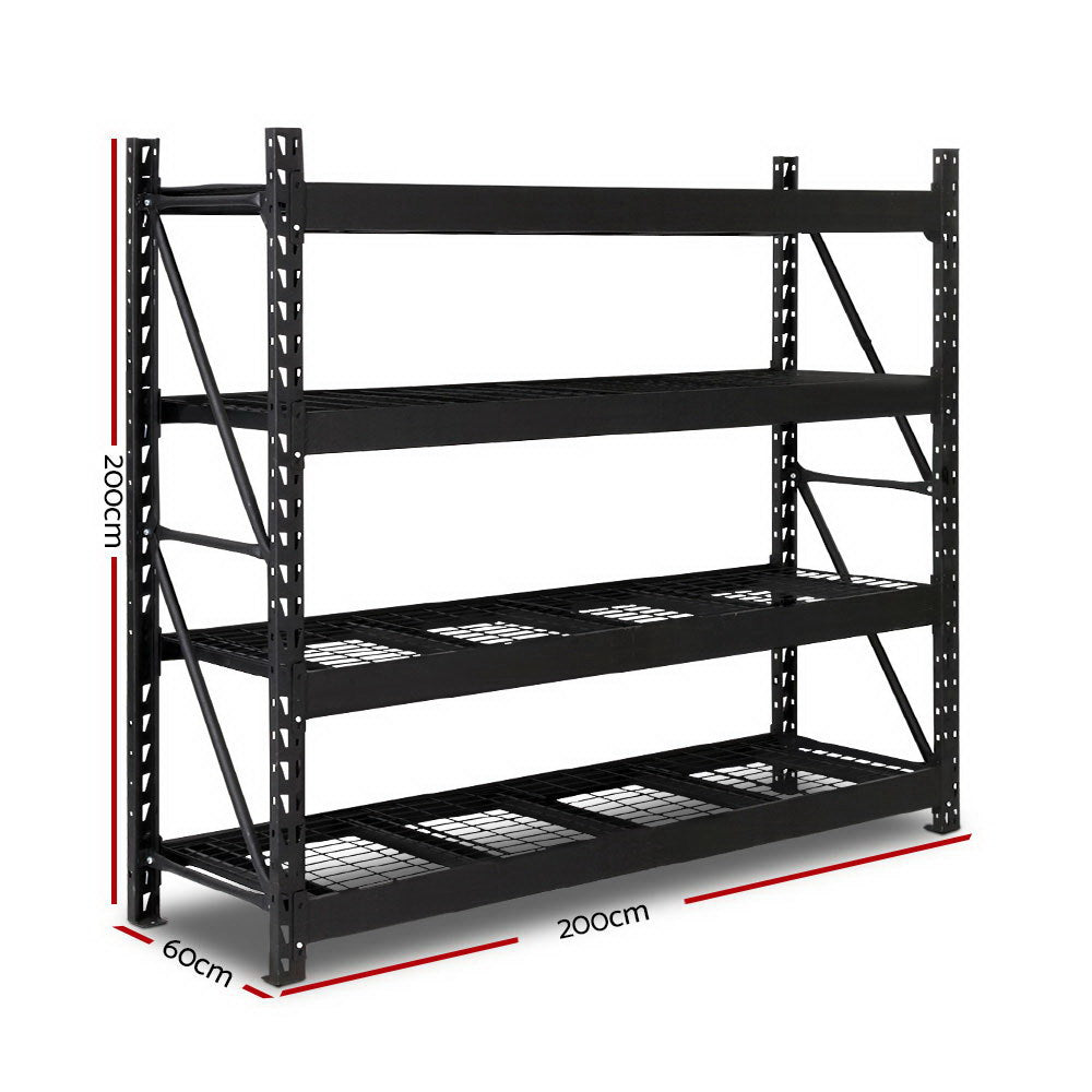 Giantz 2x2m Garage Shelving Rack Black
