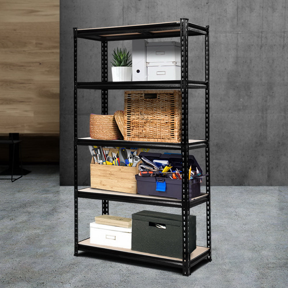 Giantz 1.5M Industrial Garage Shelving Rack Black