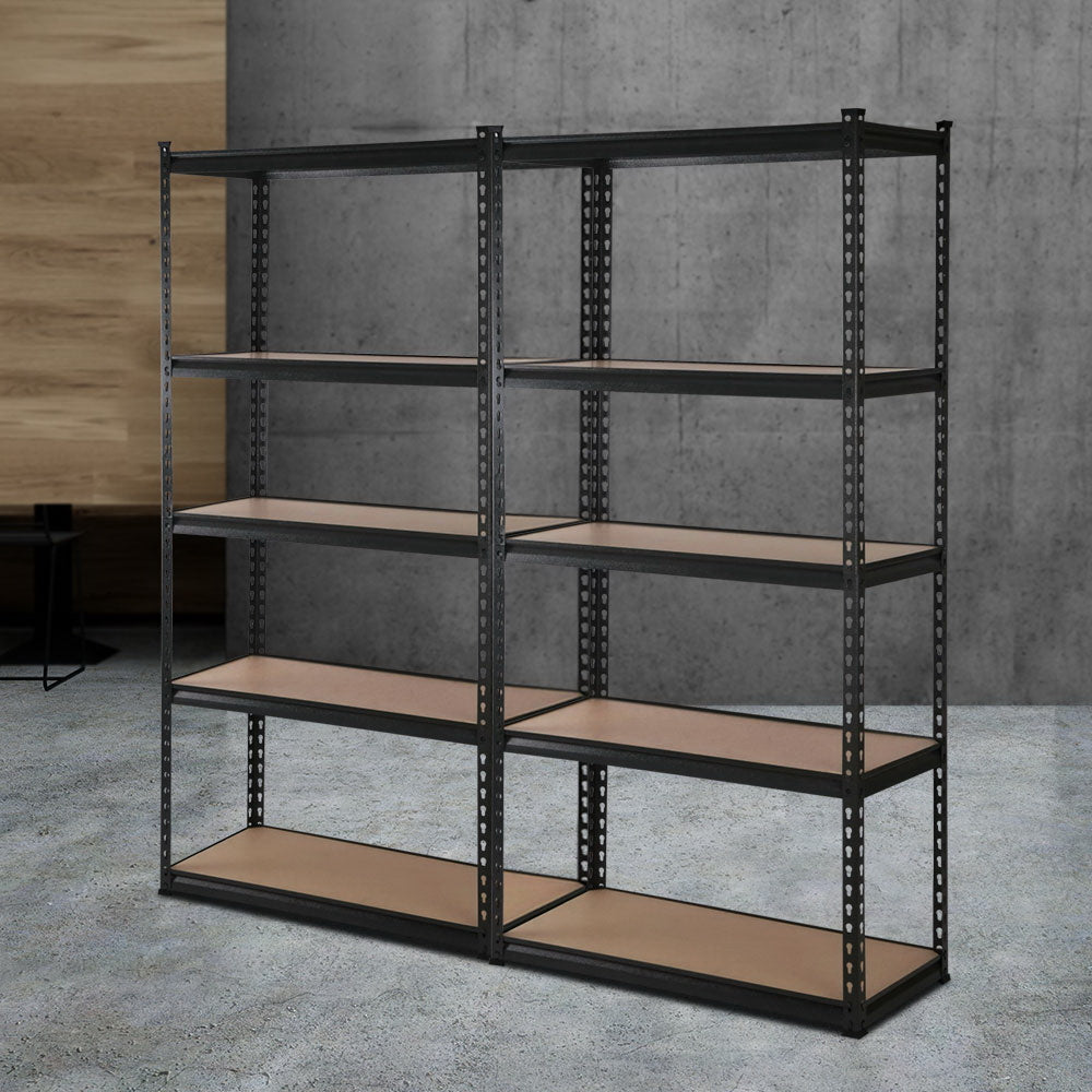 Giantz Garage Shelving Warehouse Rack 5 Shelf Black