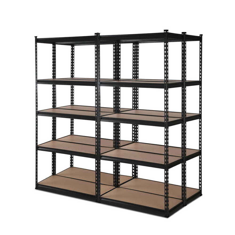 Giantz 4x1.5M Garage Shelving Rack Black Industrial Storage