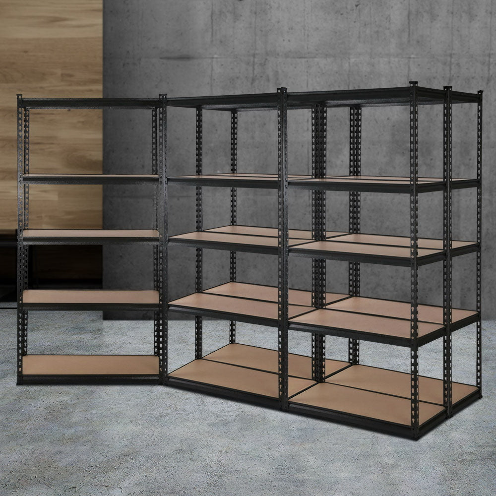 Giantz Garage Shelving Rack Pallet Racking Storage Shelf Black