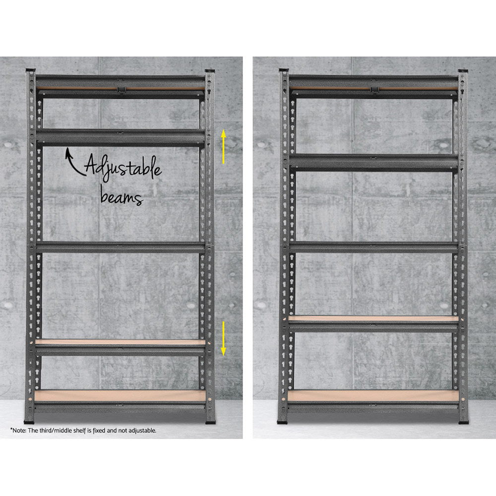 Giantz 2x1.5M Steel Warehouse Shelving Rack Matte Charcoal