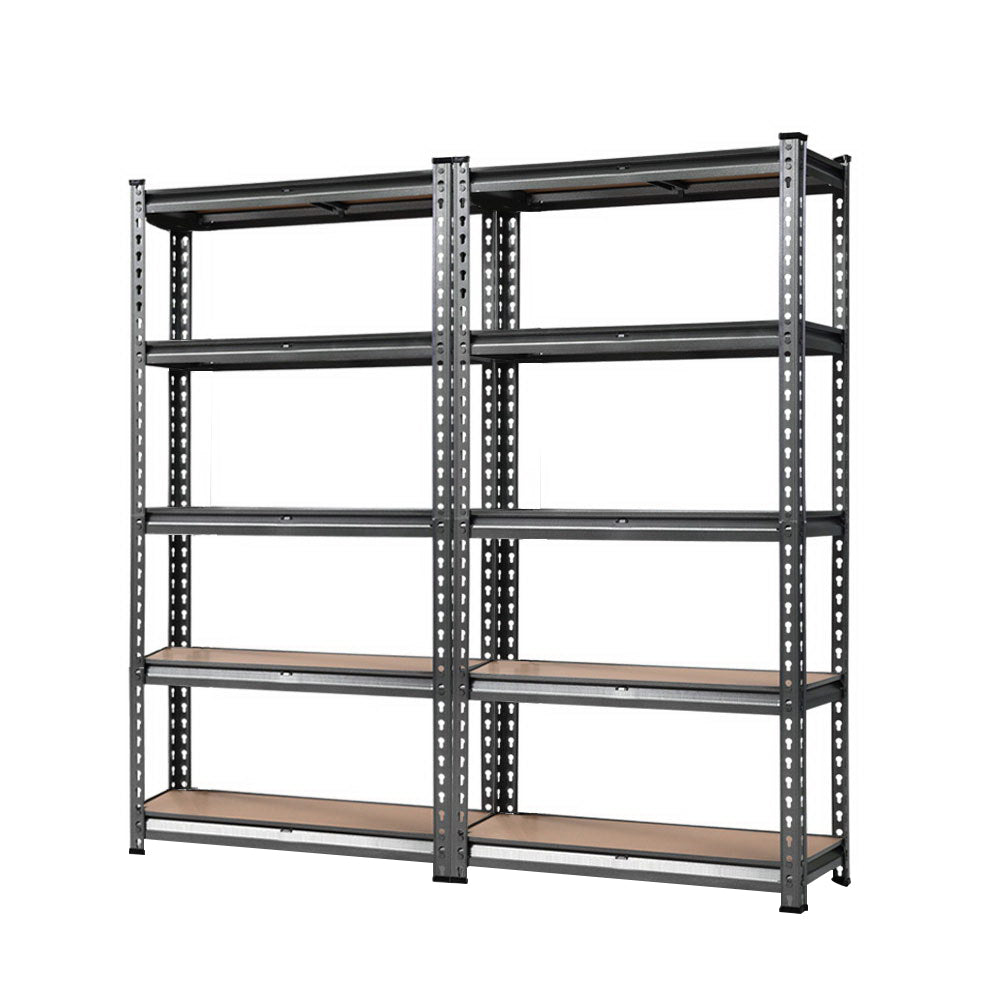 Giantz 2x1.5M Garage Shelving Steel Rack Matte Charcoal