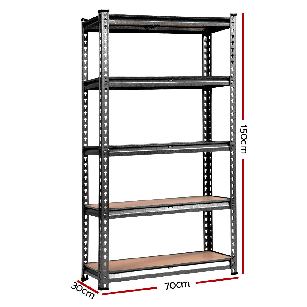 Giantz 3x1.5M Industrial Shelving Rack Charcoal