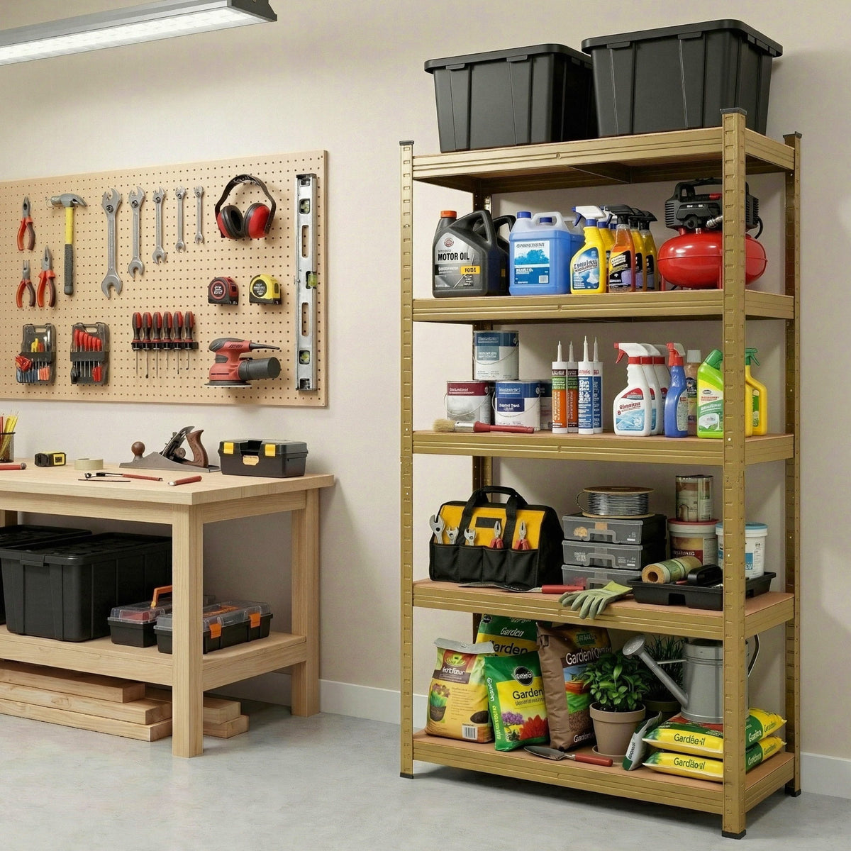 Giantz 5-Tier Garage Shelving Unit Storage Rack Yellow