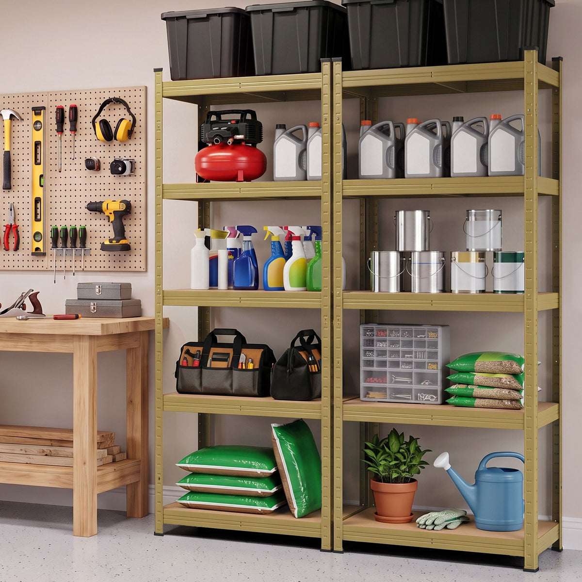 Giantz 5-Tier Garage Shelving Storage Rack Yellow