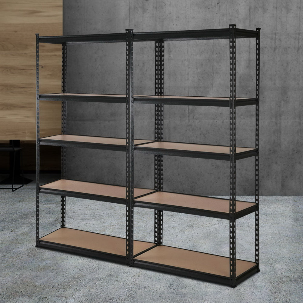 Giantz 2x1.8M Garage Shelving Rack Heavy-Duty Black