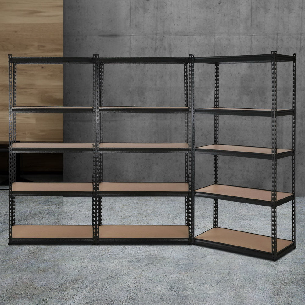Giantz Garage Shelving Warehouse Rack Storage Shelf 180cm Black