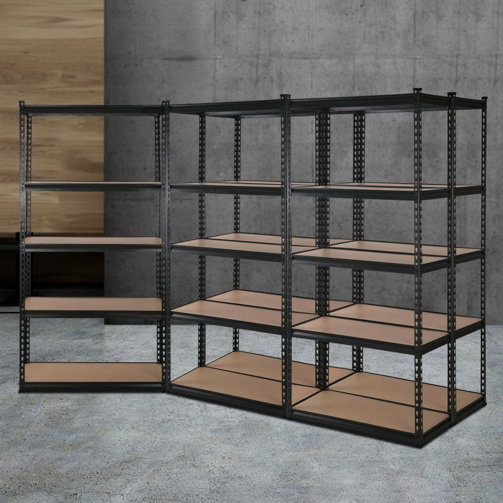 Giantz 5 Tier Garage Shelving Warehouse Rack Black
