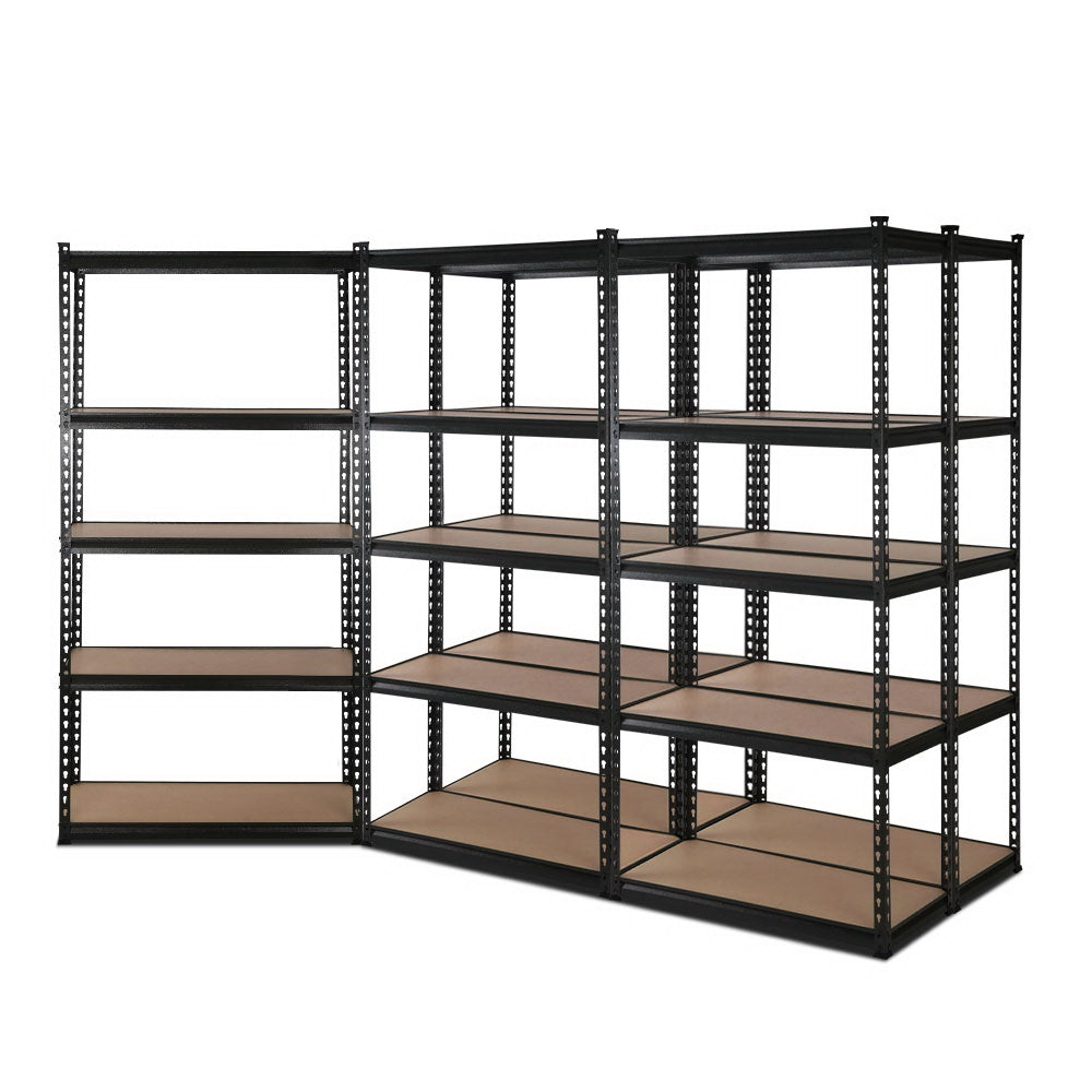 Giantz 5-Tier 1.8M Garage Shelving Rack Black