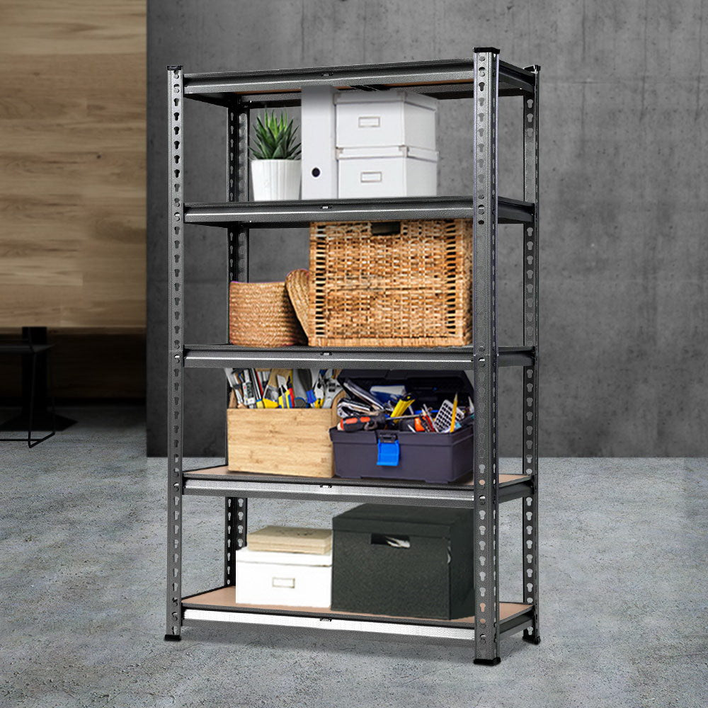 Giantz 1.8M Garage Shelving Rack Charcoal Industrial Steel