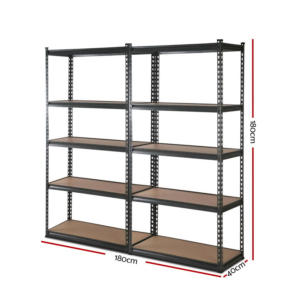 Giantz 2x1.8M Garage Shelving Rack Charcoal