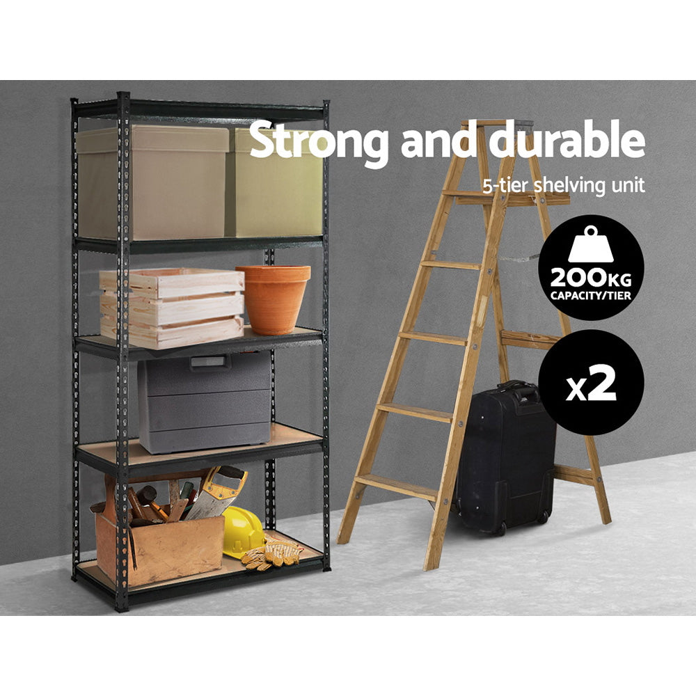 Giantz 2x1.8M Garage Shelving Rack Charcoal