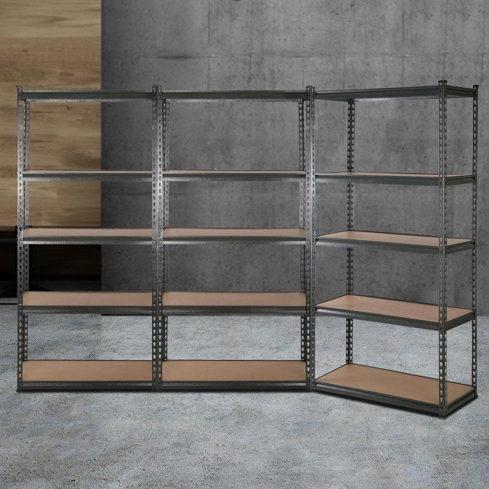 Giantz 3x1.8M 5-Shelf Steel Storage Rack Grey