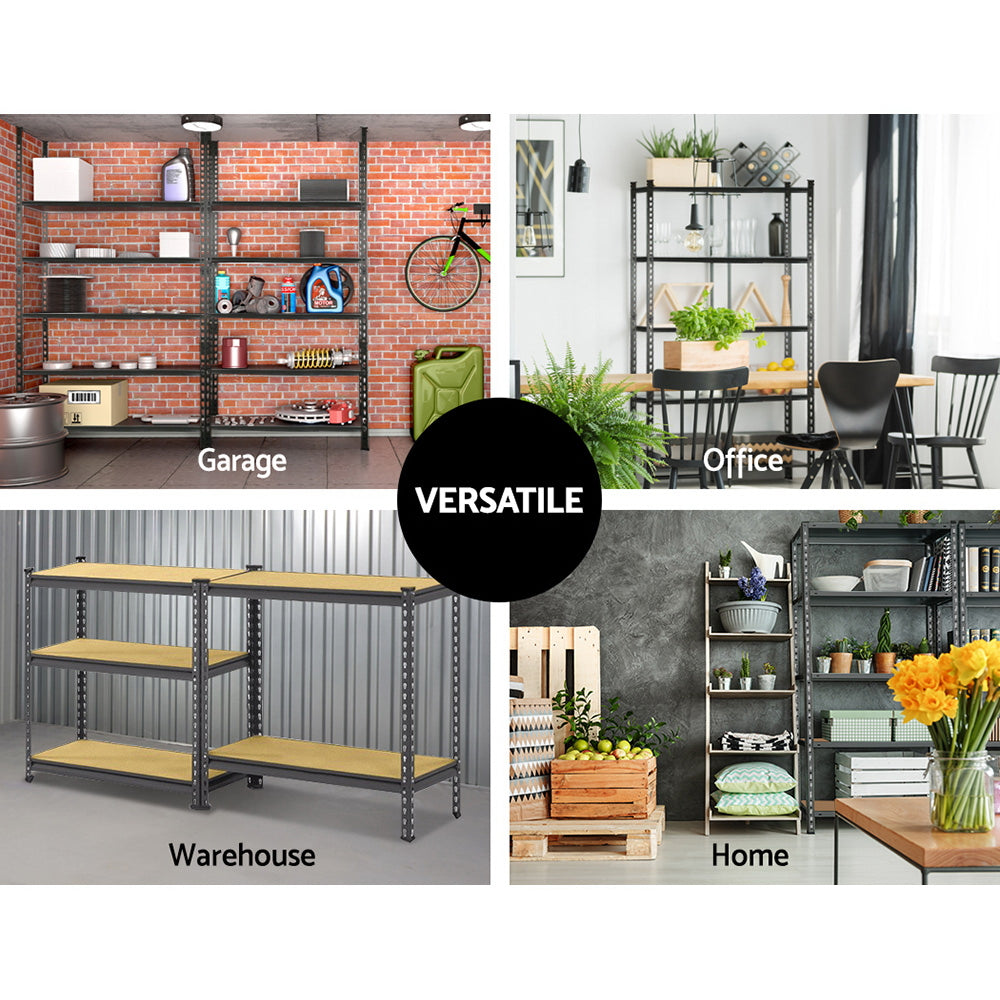 Giantz 3x1.8M 5-Shelf Steel Storage Rack Grey