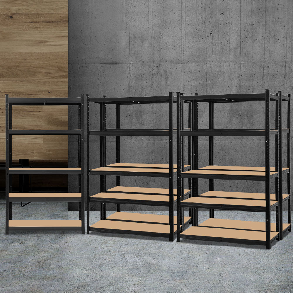 Giantz 5-Tier Garage Shelving Warehouse Storage Rack Black