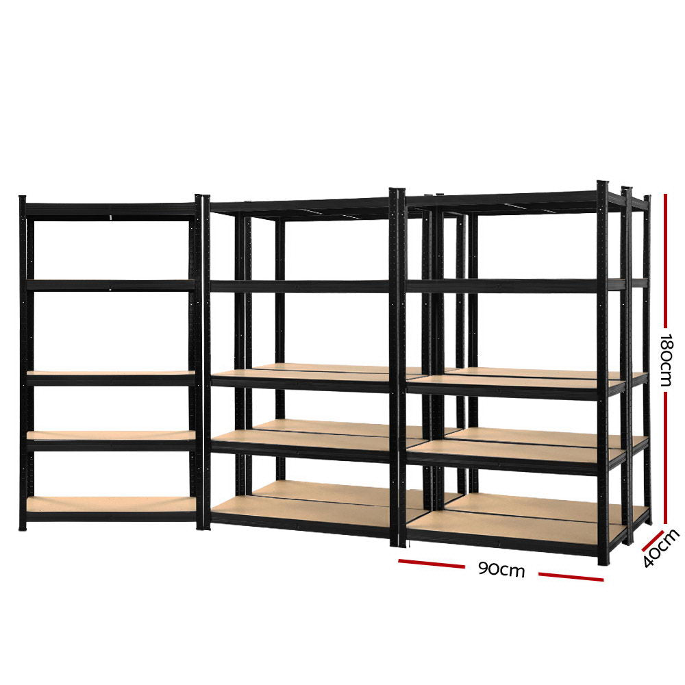 Giantz 5-Tier Garage Shelving Industrial Rack Black