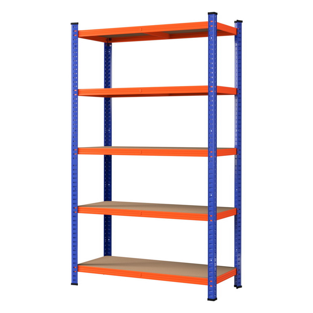 Giantz 1.8M Garage Shelving Rack 5-Tier Heavy-Duty Orange Blue