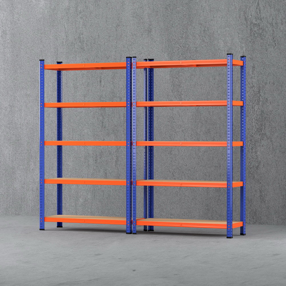Giantz 1.8M Garage Shelving Rack 5-Tier Orange Blue