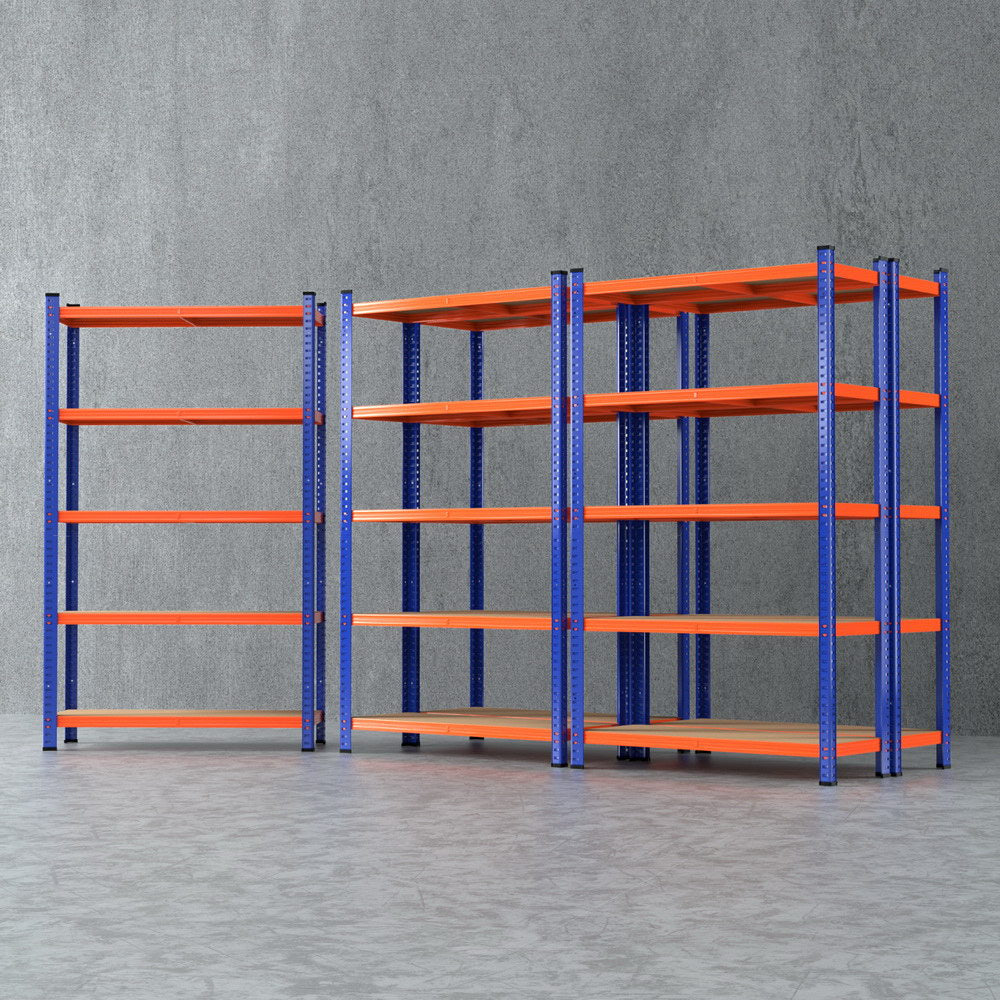 Giantz 5-Tier Garage Shelving Rack Heavy-Duty Steel Orange/Blue