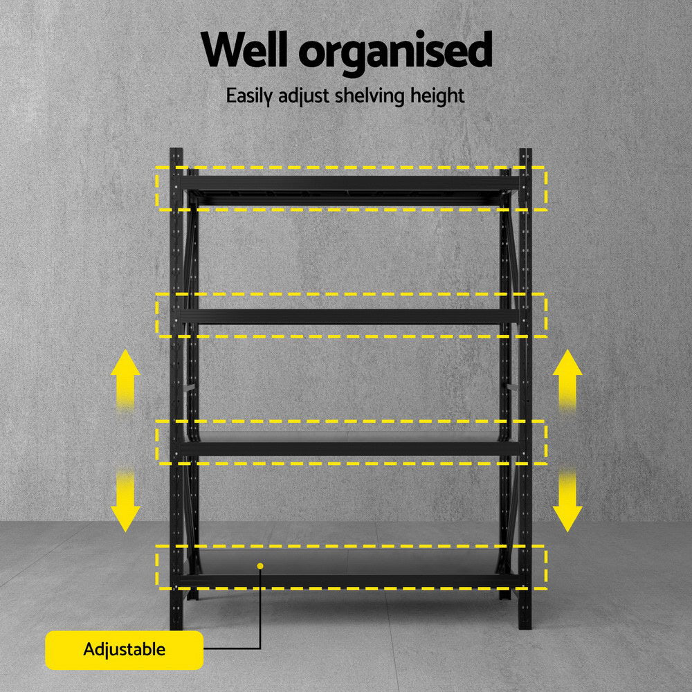 Giantz 2m x 1.5m Garage Shelving Rack Black