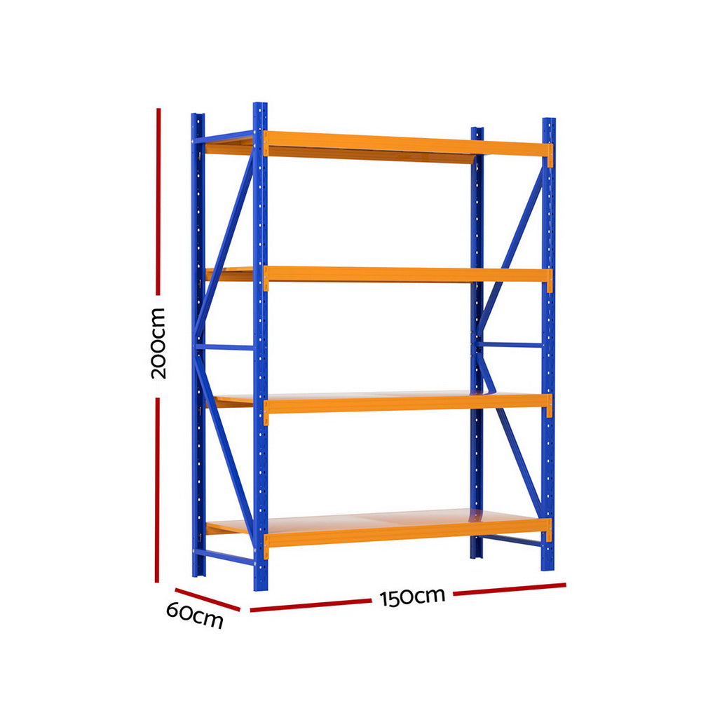 Giantz 2m x 1.5m Industrial Shelving Garage Rack Orange/Blue