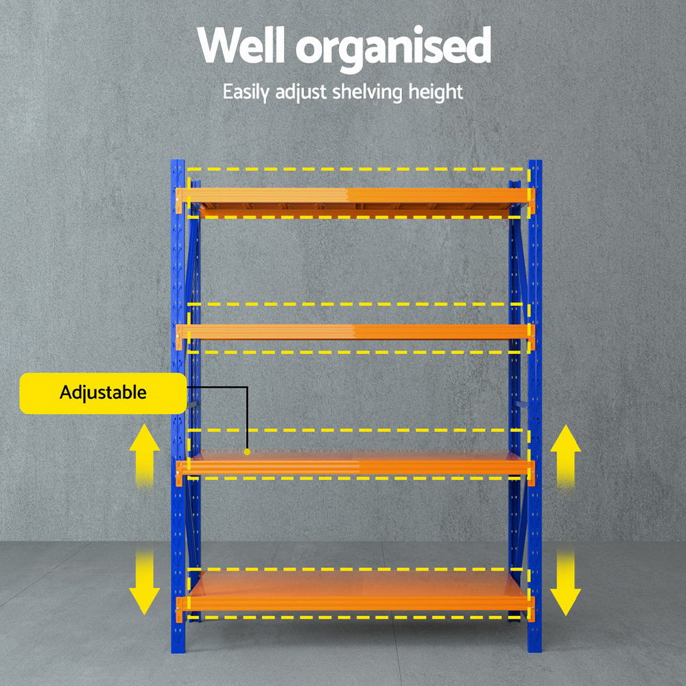 Giantz 2m x 1.5m Industrial Shelving Garage Rack Orange/Blue