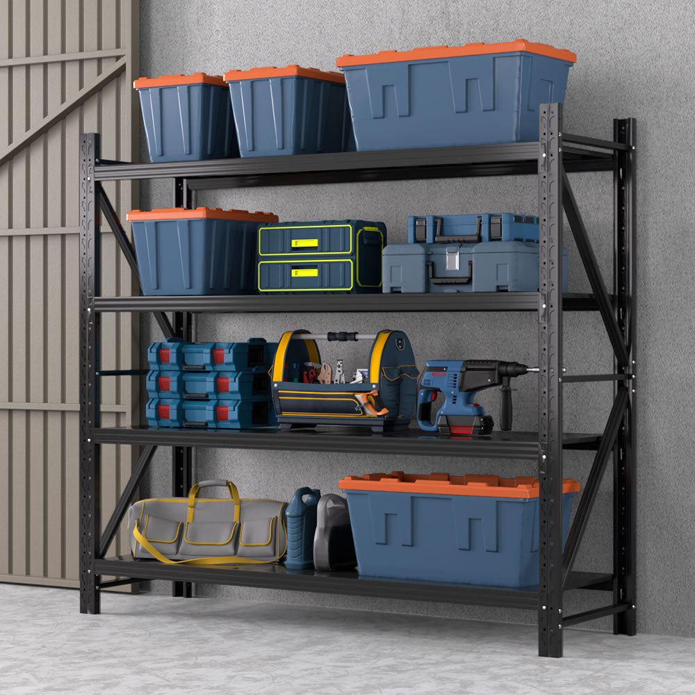 Giantz Garage Warehouse Shelving Unit 2M x 1.8M Black