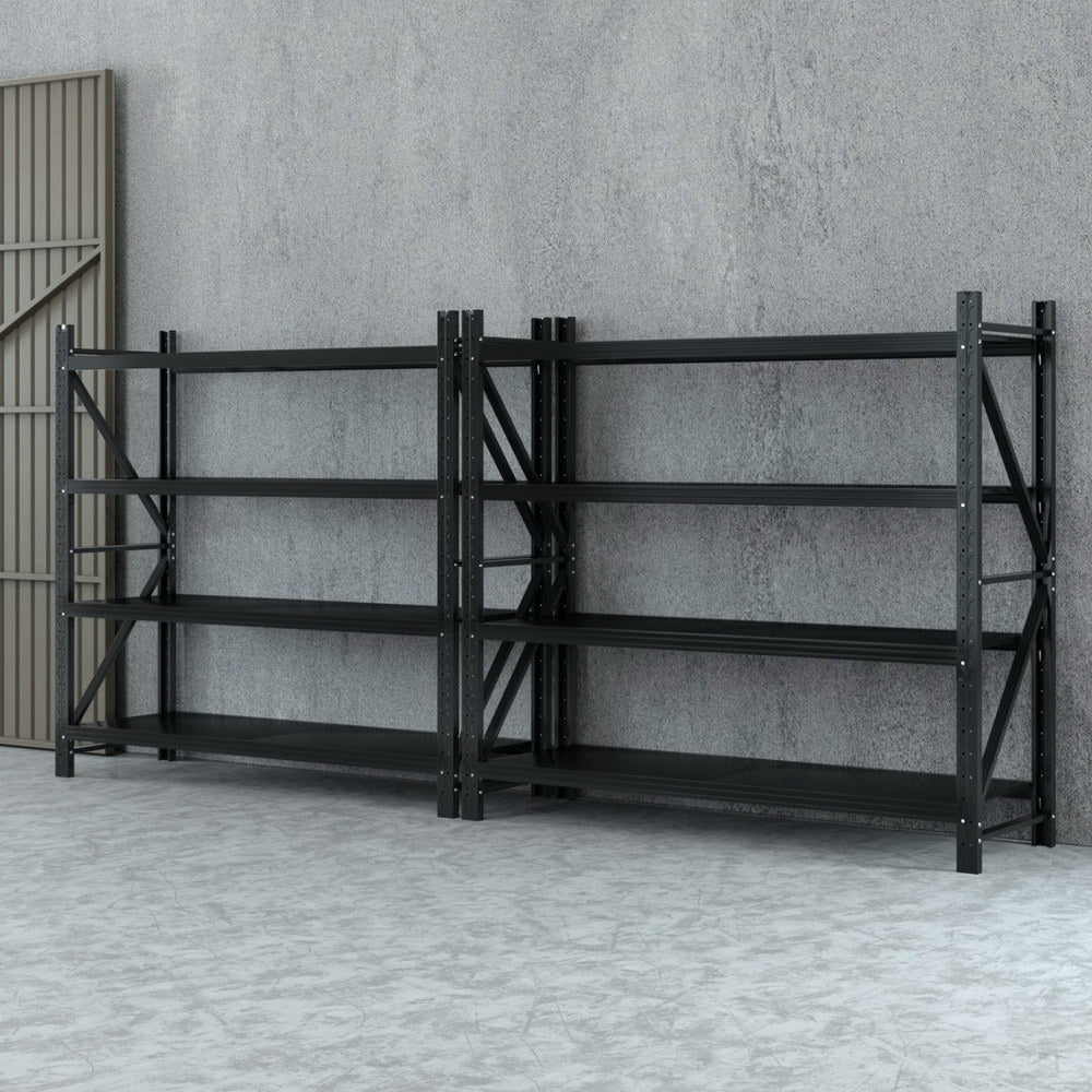 Giantz 4M Garage Shelving Rack Black Industrial Steel