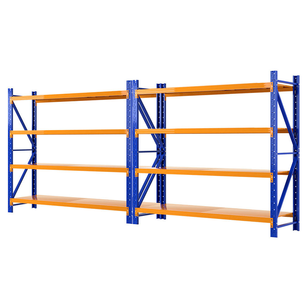 Giantz 4M Warehouse Shelving Rack Heavy-Duty Steel Orange/Blue