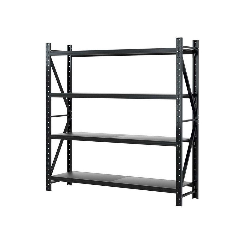 Giantz 2Mx2M Garage Storage Rack Black Steel Shelving