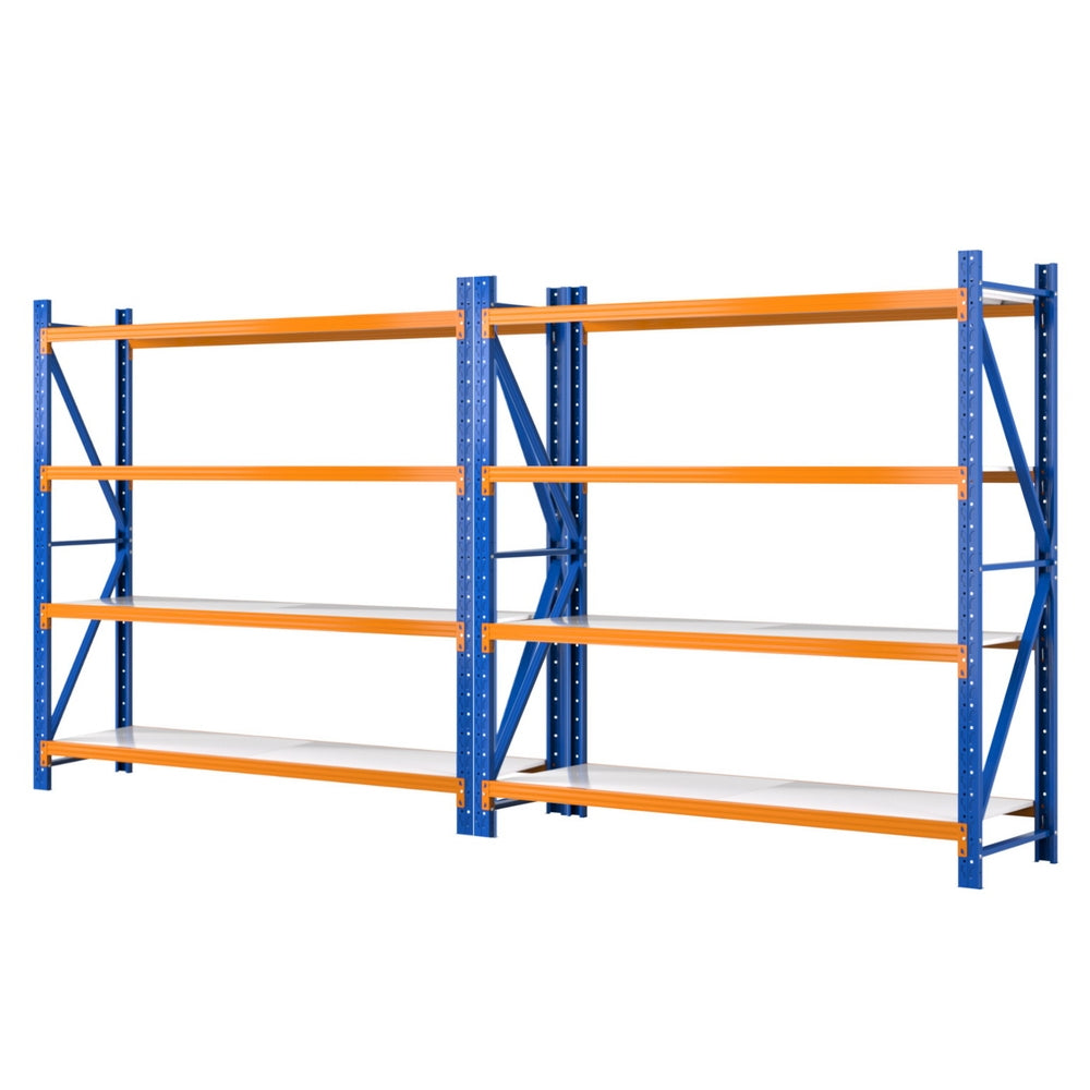Giantz 4Mx2M Industrial Garage Shelving Rack Orange Blue