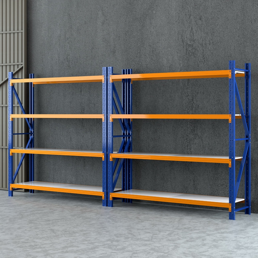 Giantz 4Mx2M Industrial Garage Shelving Rack Orange Blue