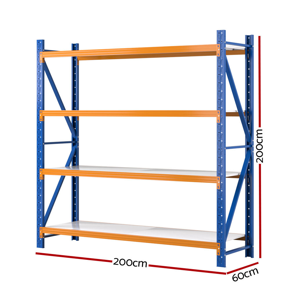 Giantz 2Mx2M Warehouse Shelving Rack 4-Tier Blue