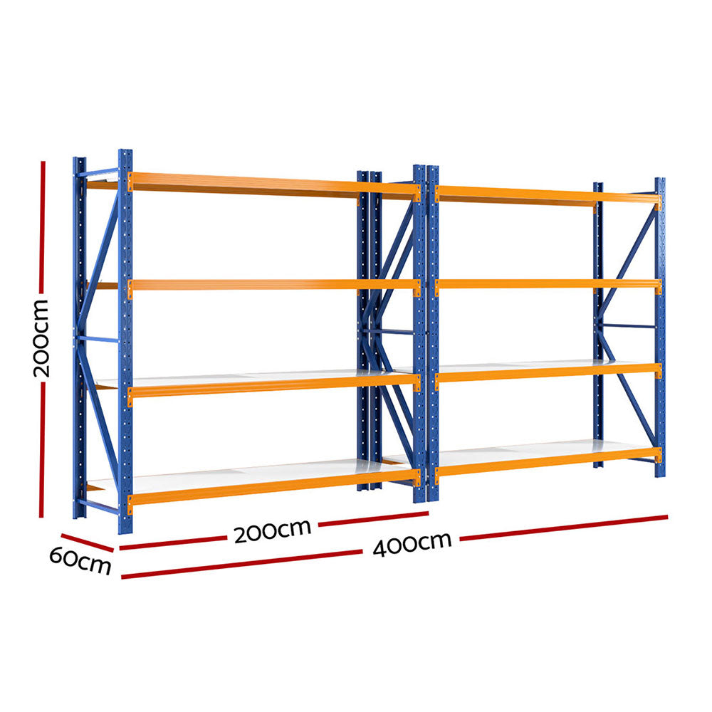 Giantz 4Mx2M Industrial Garage Shelving Rack Orange