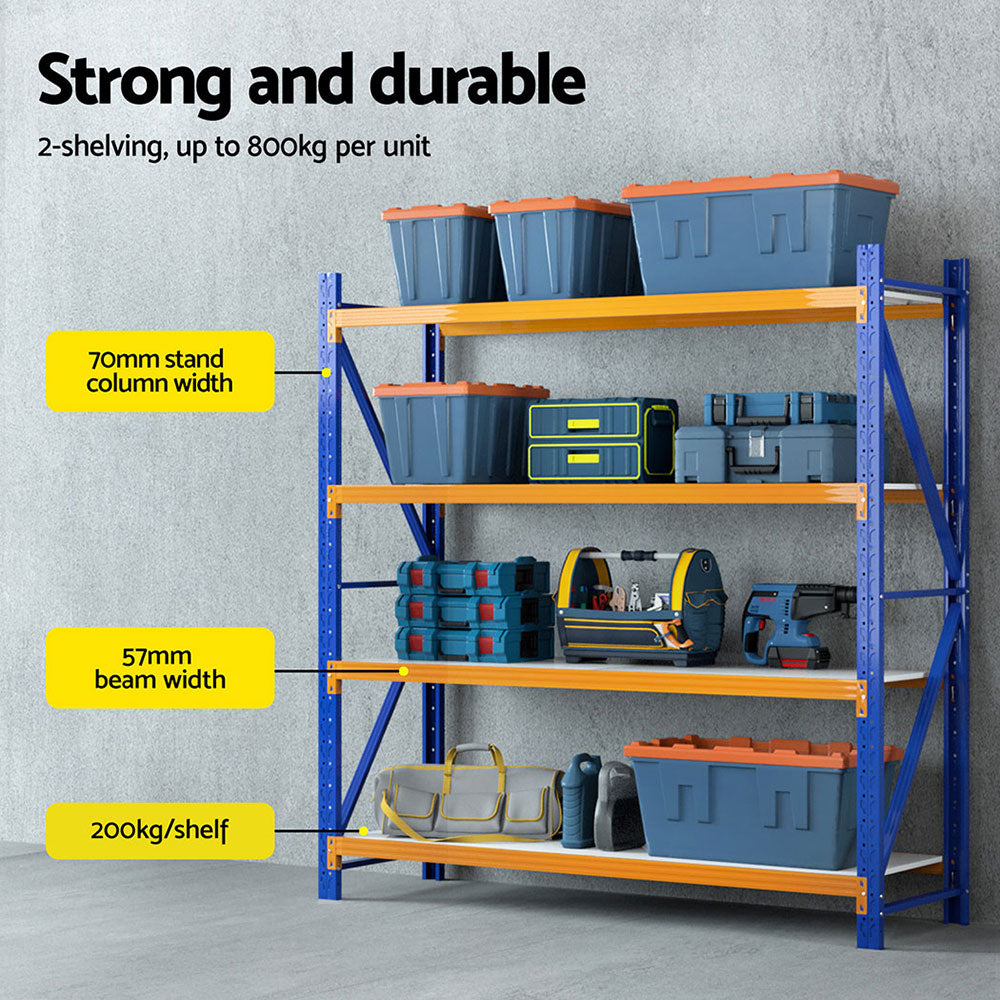 Giantz 4Mx2M Industrial Garage Shelving Rack Orange