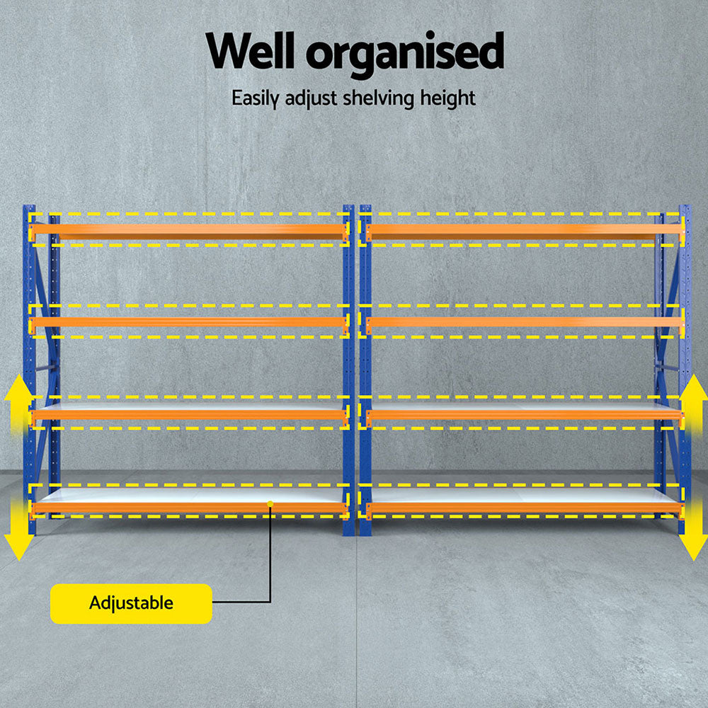 Giantz 4Mx2M Industrial Garage Shelving Rack Orange
