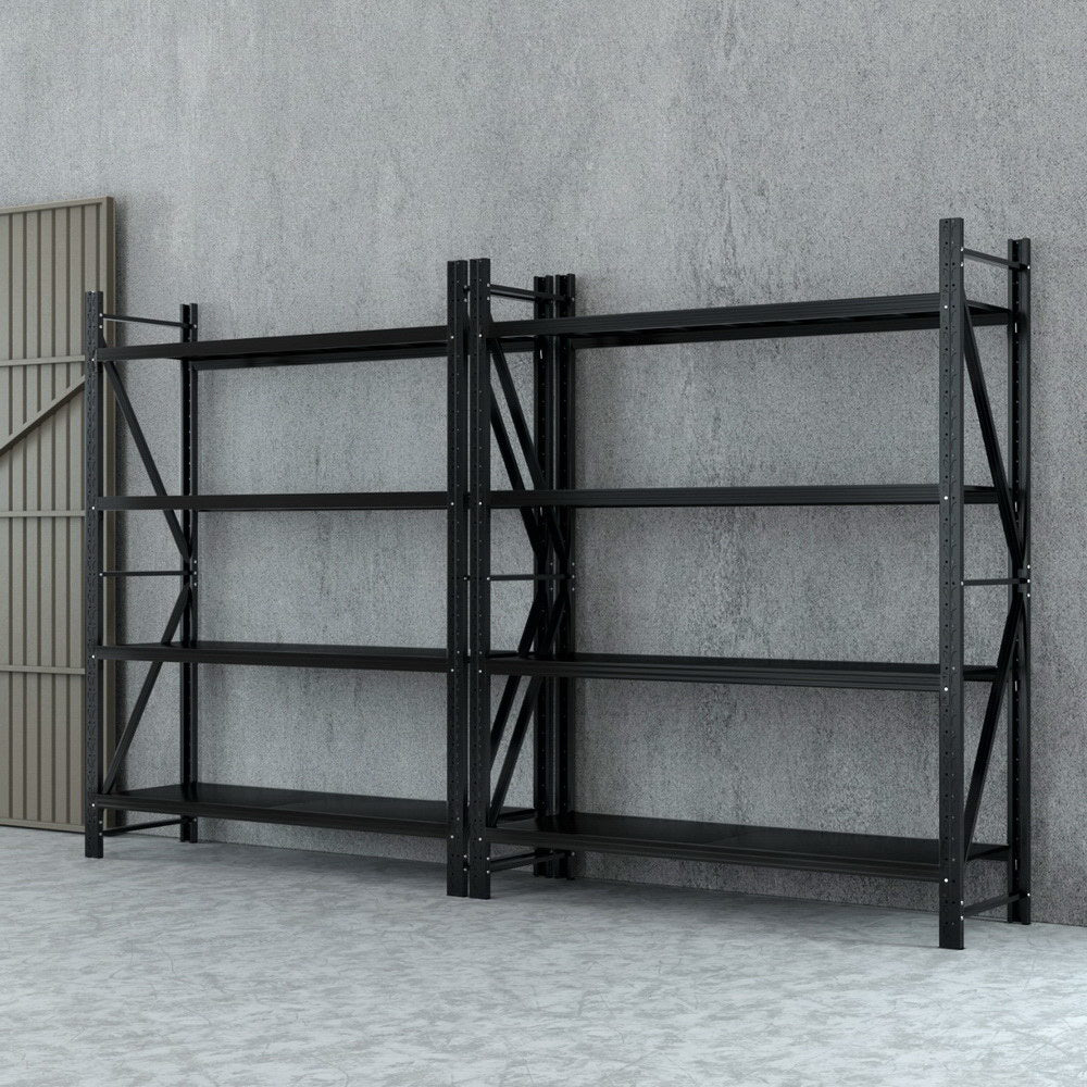 Giantz 4Mx2.4M Industrial Garage Shelving Rack Black