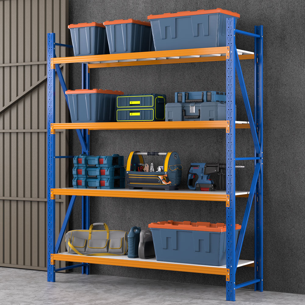 Giantz 2.4Mx2M Warehouse Shelving Rack Heavy-Duty Steel Blue
