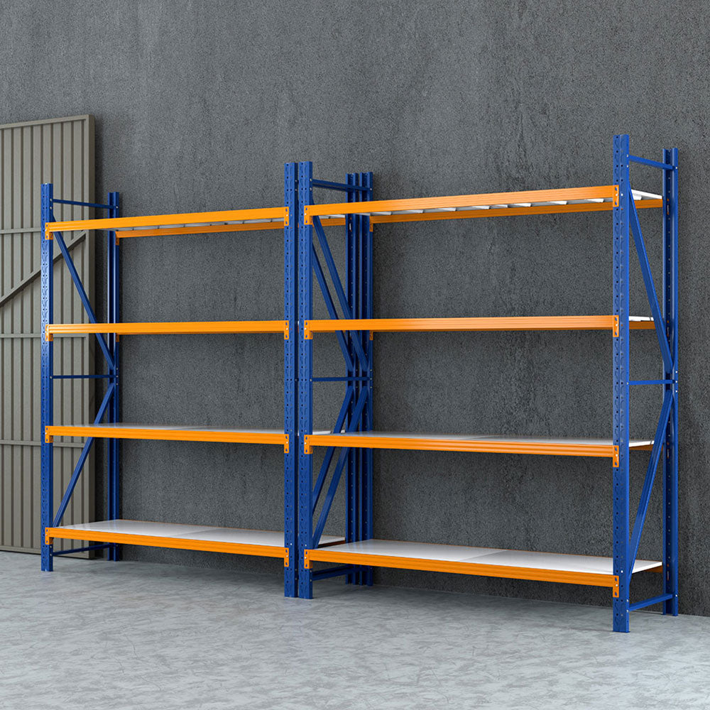 Giantz 4M Industrial Garage Shelving Rack Orange & Blue