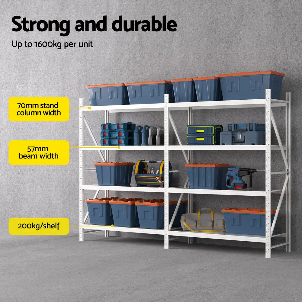 Giantz 3x2m Industrial Garage Shelving Rack Black