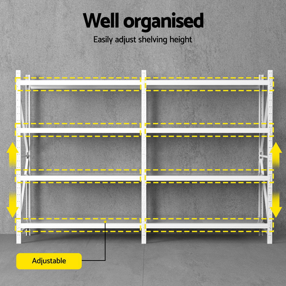Giantz 3x2m Industrial Garage Shelving Rack Black