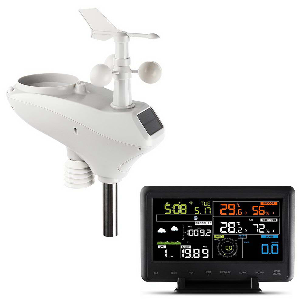 Devanti Wireless WiFi Weather Station with Solar Sensor and LCD