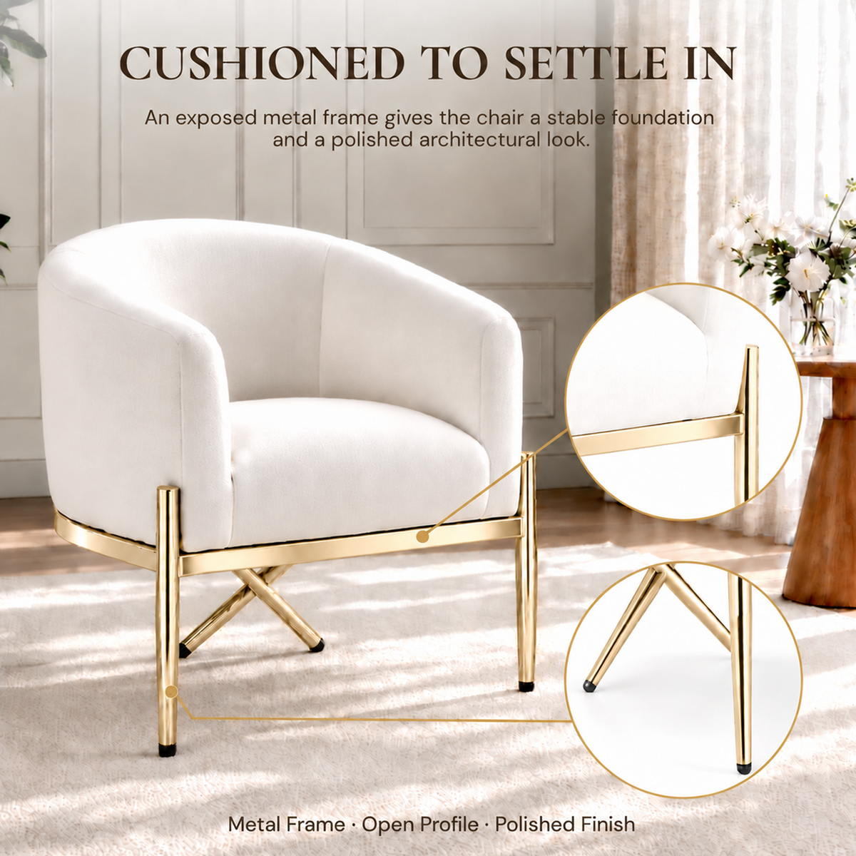 Artiss Armchair Velvet Lounge Accent Chair Nursing Sofa White, Single Sofa Armchair for Living Room, Bedroom, Office and Vanity.