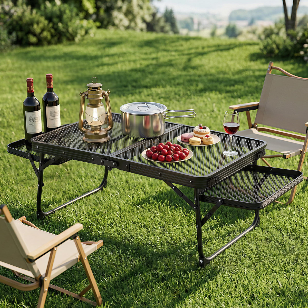 Weisshorn Mesh Camping Table Lightweight Folding Outdoor Grill Desk